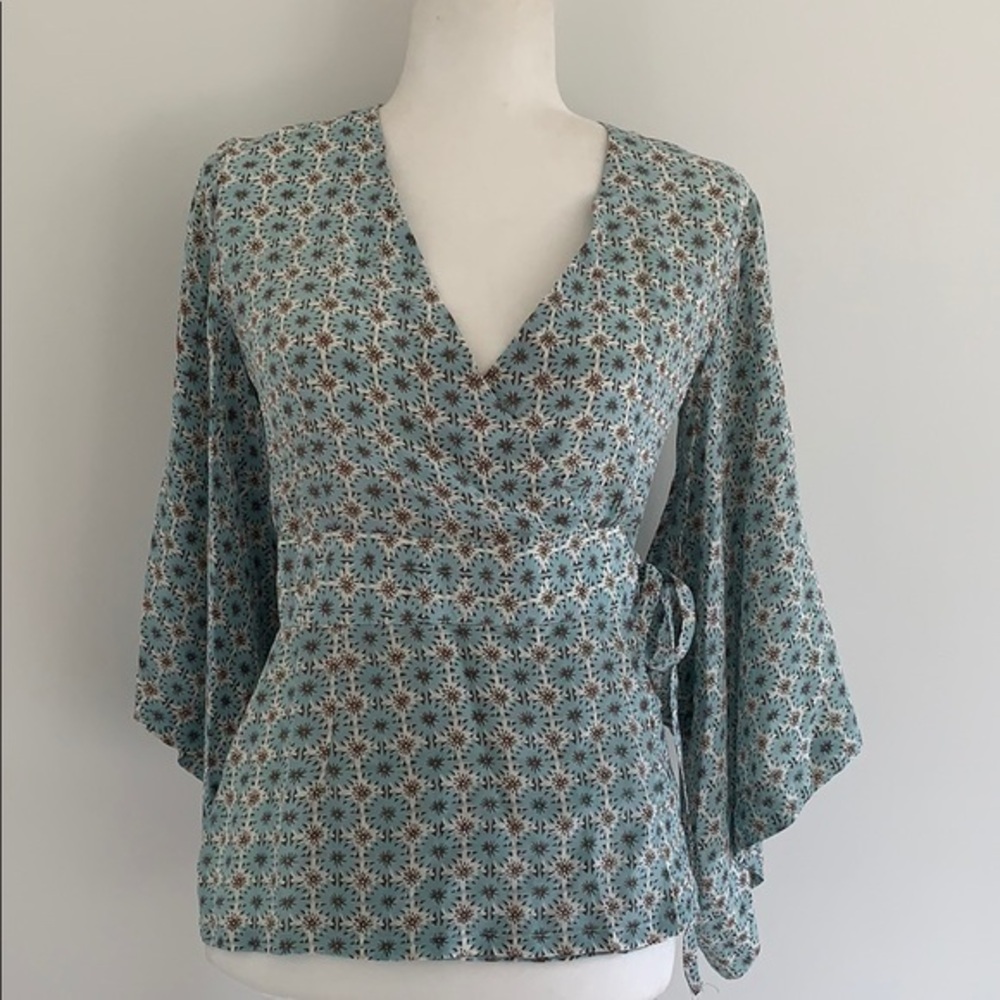 Stella Forest silk wrap around boho blouse. S/36
